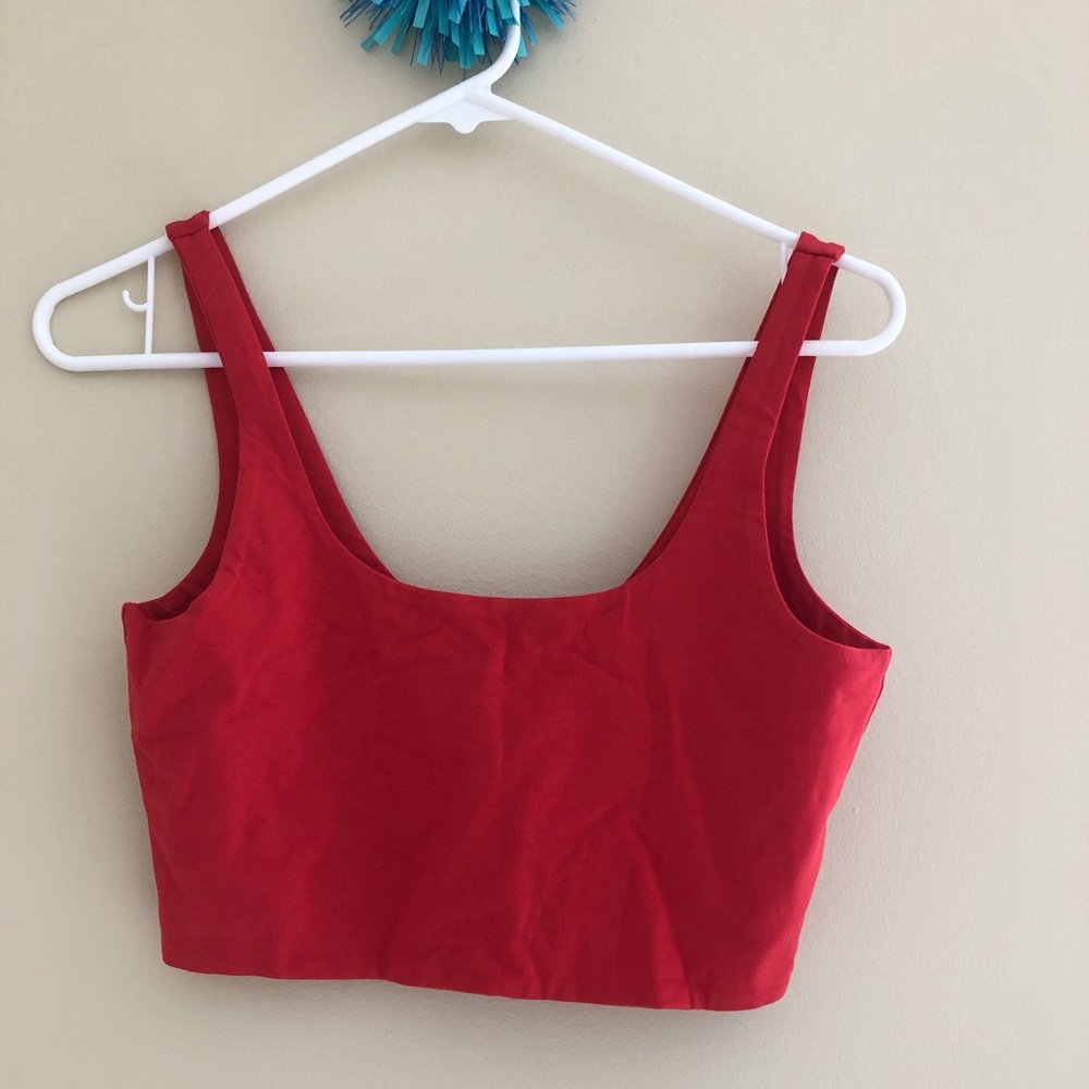 Cherry red, Cotton On cropped tank top, Meduim